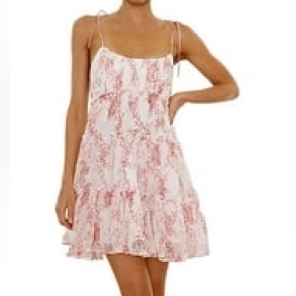 Pink and White Tiered Dress